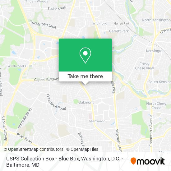 Mapa de USPS Collection Box - Blue Box