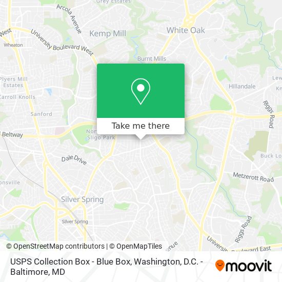 Mapa de USPS Collection Box - Blue Box