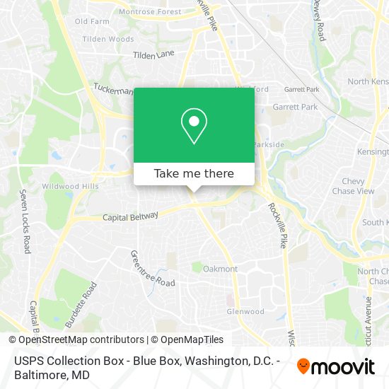 Mapa de USPS Collection Box - Blue Box