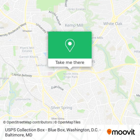 USPS Collection Box - Blue Box map