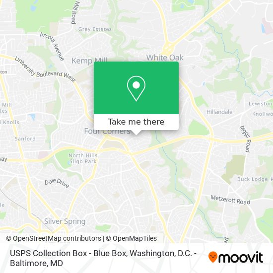 Mapa de USPS Collection Box - Blue Box