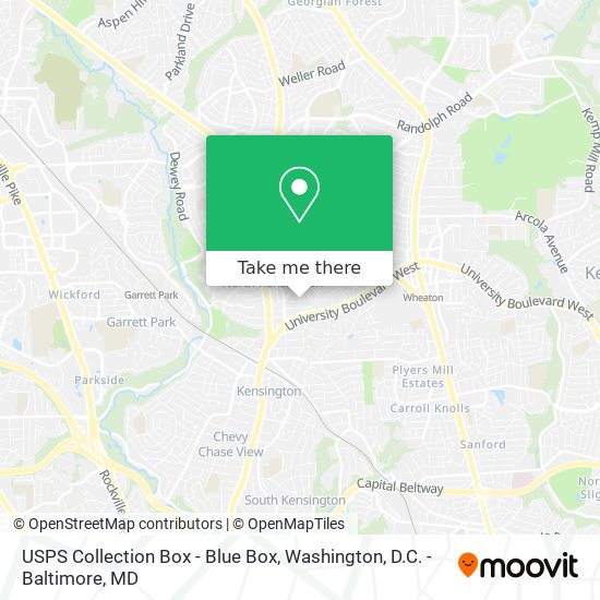 USPS Collection Box - Blue Box map