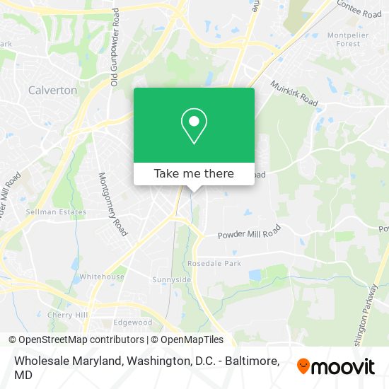 Mapa de Wholesale Maryland