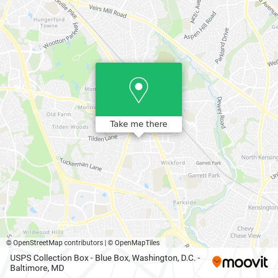 Mapa de USPS Collection Box - Blue Box