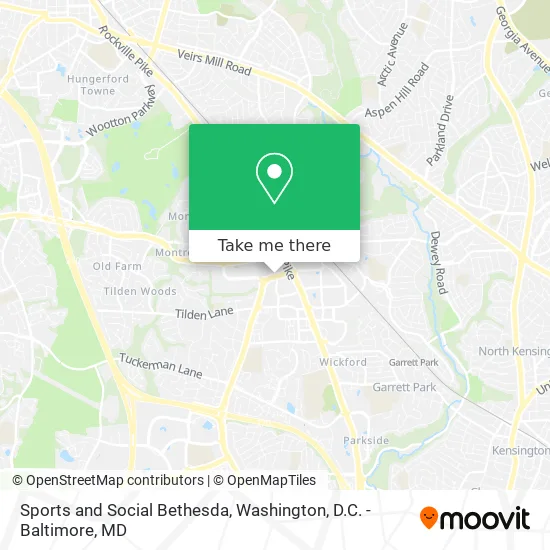 Mapa de Sports and Social Bethesda