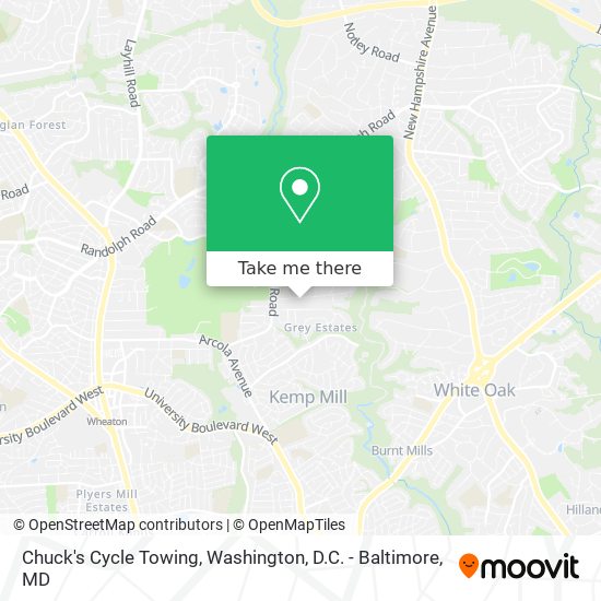 Chuck's Cycle Towing map