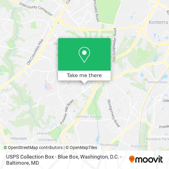 USPS Collection Box - Blue Box map