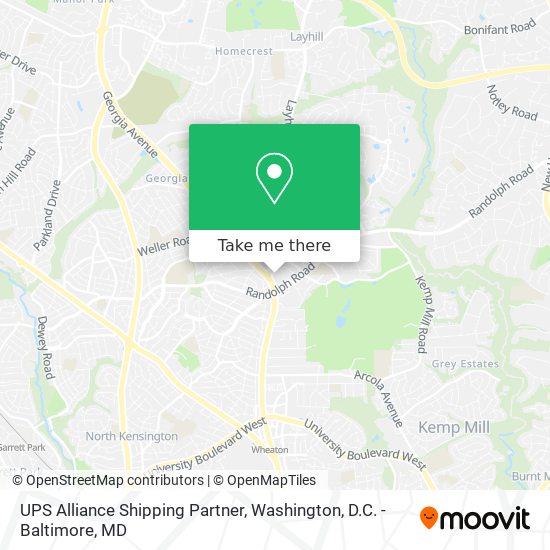 Mapa de UPS Alliance Shipping Partner