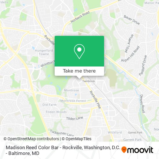 Madison Reed Color Bar - Rockville map