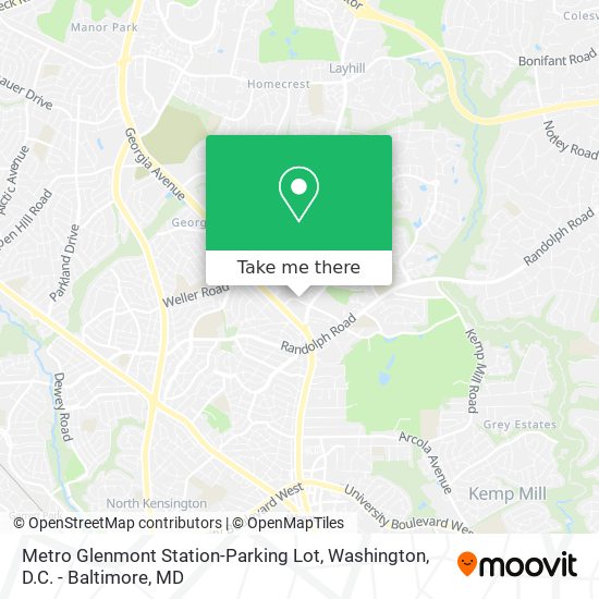 Mapa de Metro Glenmont Station-Parking Lot