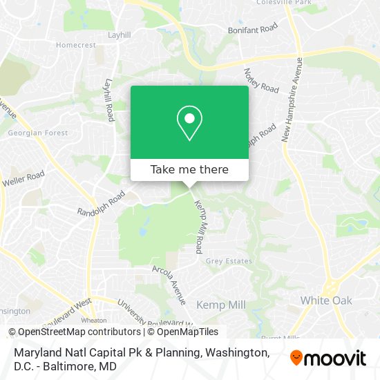 Maryland Natl Capital Pk & Planning map