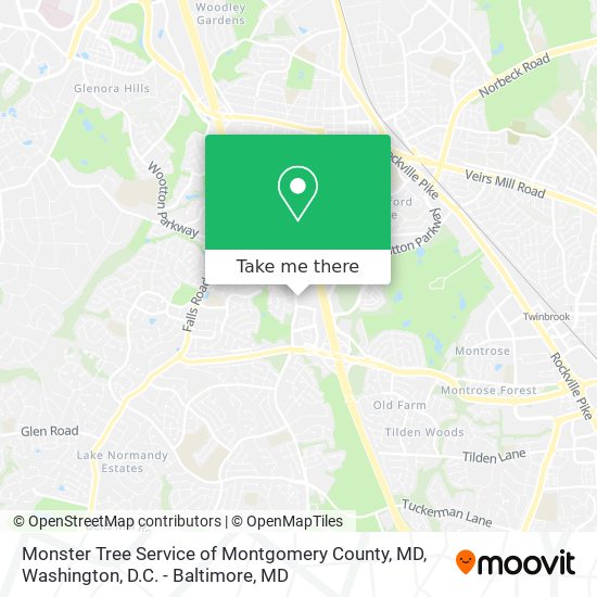 Monster Tree Service of Montgomery County, MD map