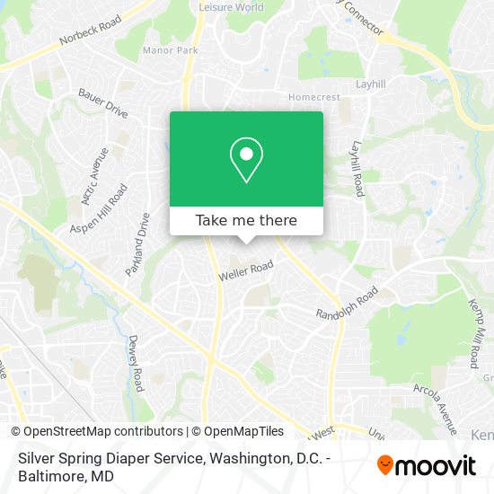 Mapa de Silver Spring Diaper Service