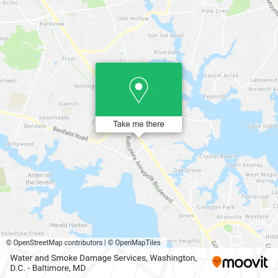 Water and Smoke Damage Services map