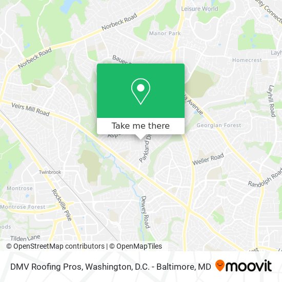 Mapa de DMV Roofing Pros