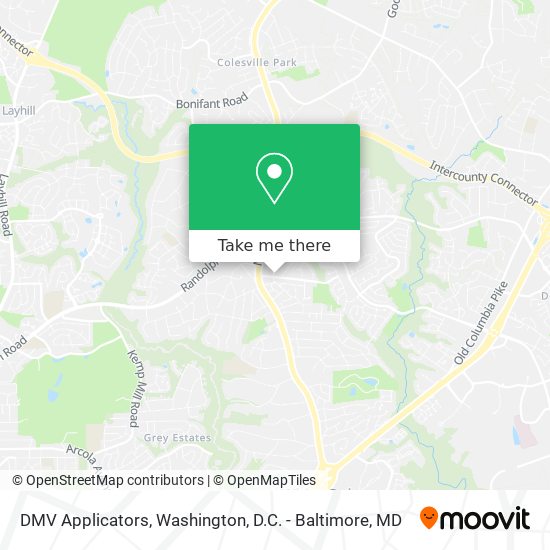 DMV Applicators map