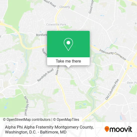 Alpha Phi Alpha Fraternity Montgomery County map