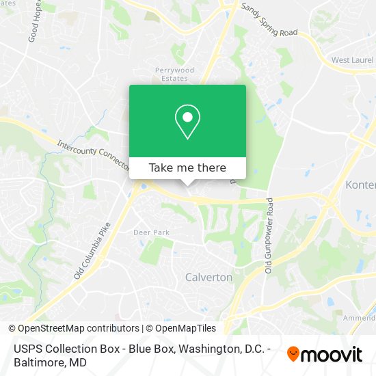 USPS Collection Box - Blue Box map