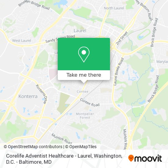 Mapa de Corelife Adventist Healthcare - Laurel