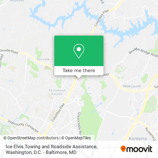 Mapa de Ice Elvis Towing and Roadside Assistance
