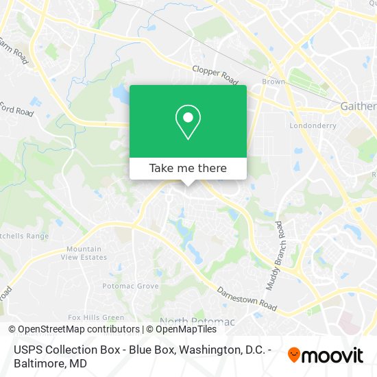 Mapa de USPS Collection Box - Blue Box