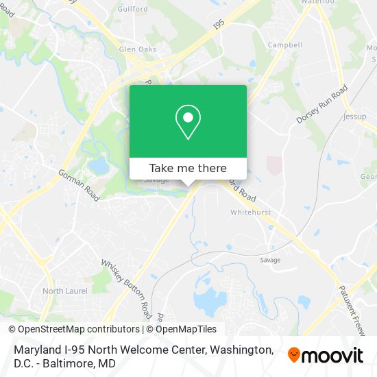 Maryland I-95 North Welcome Center map