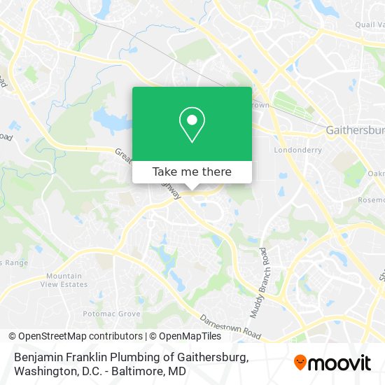 Benjamin Franklin Plumbing of Gaithersburg map