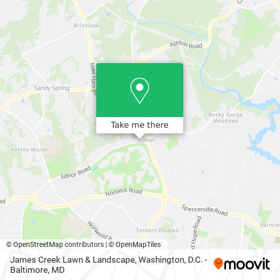 James Creek Lawn & Landscape map