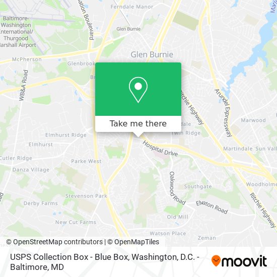 USPS Collection Box - Blue Box map