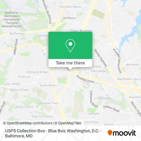 USPS Collection Box - Blue Box map