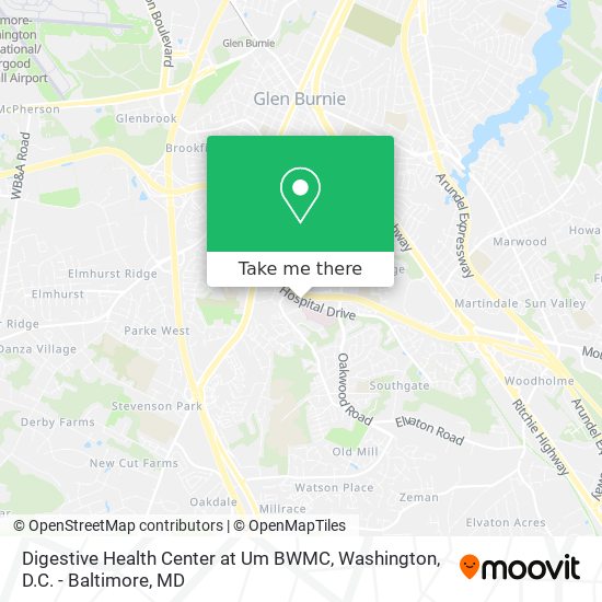 Digestive Health Center at Um BWMC map