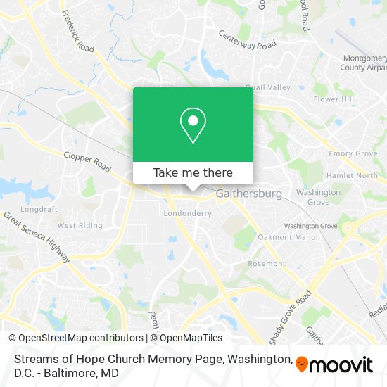 Streams of Hope Church Memory Page map