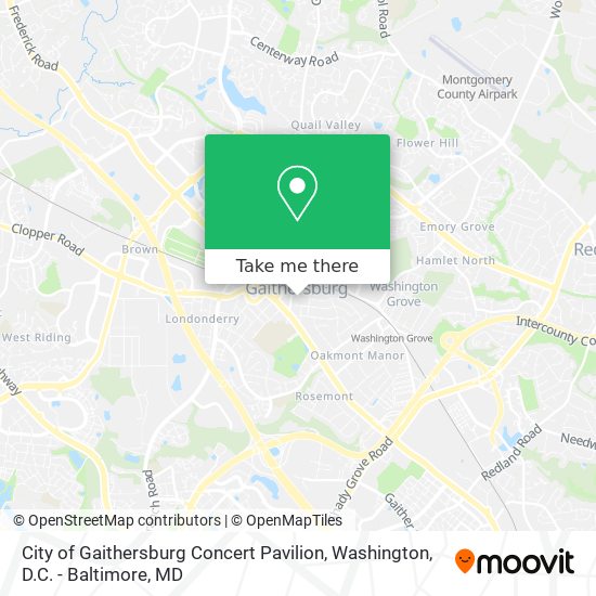 Mapa de City of Gaithersburg Concert Pavilion