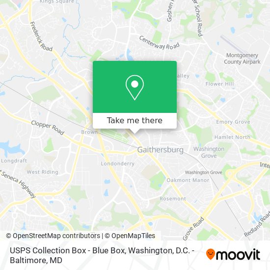 Mapa de USPS Collection Box - Blue Box