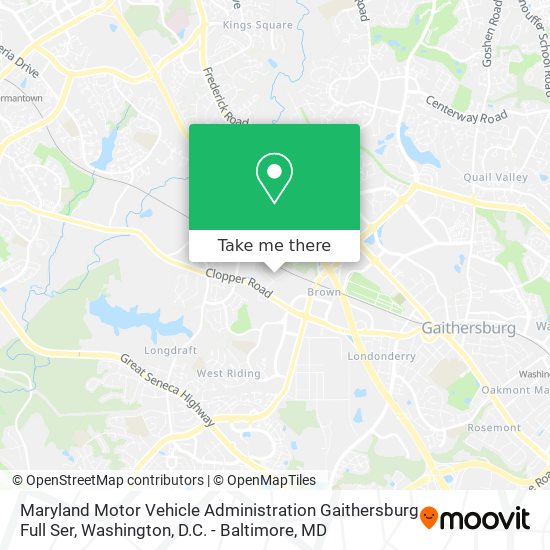 Mapa de Maryland Motor Vehicle Administration Gaithersburg Full Ser