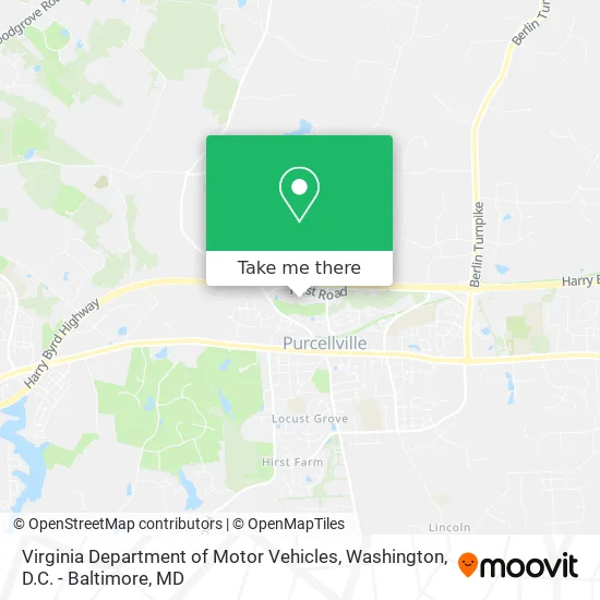 Virginia Department of Motor Vehicles map