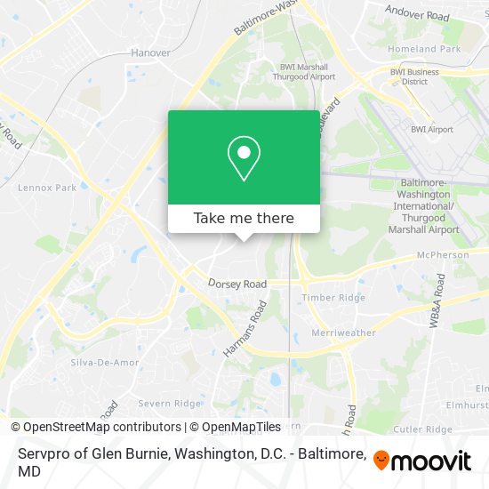 Servpro of Glen Burnie map