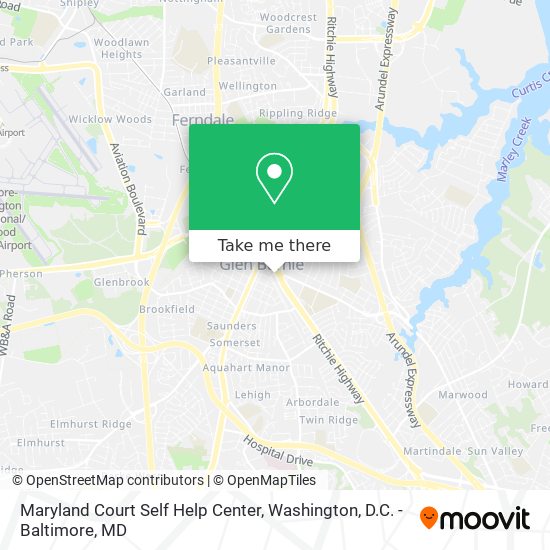 Maryland Court Self Help Center map