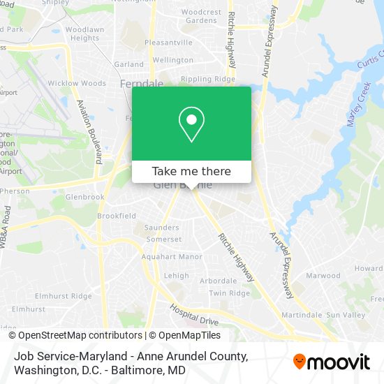 Job Service-Maryland - Anne Arundel County map