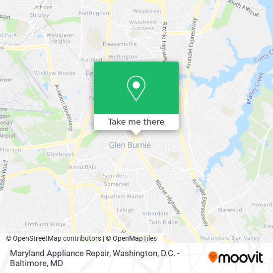 Maryland Appliance Repair map