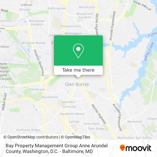 Mapa de Bay Property Management Group Anne Arundel County