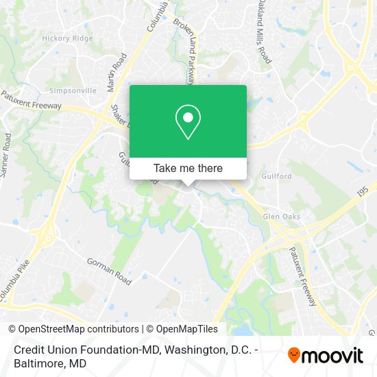 Credit Union Foundation-MD map