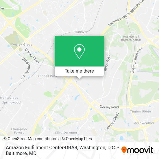 Amazon Fulfillment Center-DBA8 map
