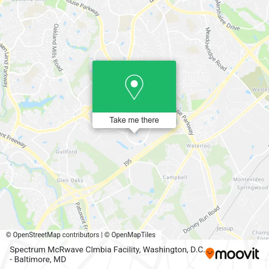 Mapa de Spectrum McRwave Clmbia Facility