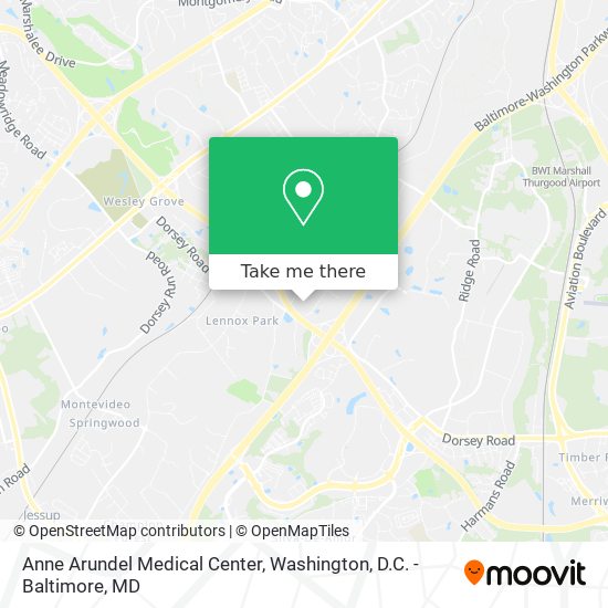 Mapa de Anne Arundel Medical Center