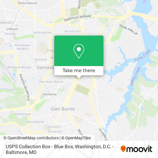 Mapa de USPS Collection Box - Blue Box