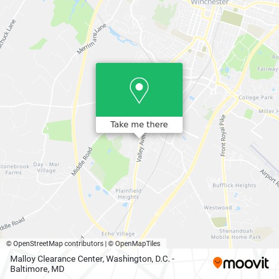 Malloy Clearance Center map