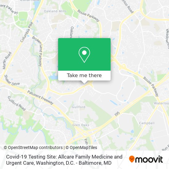 Covid-19 Testing Site: Allcare Family Medicine and Urgent Care map