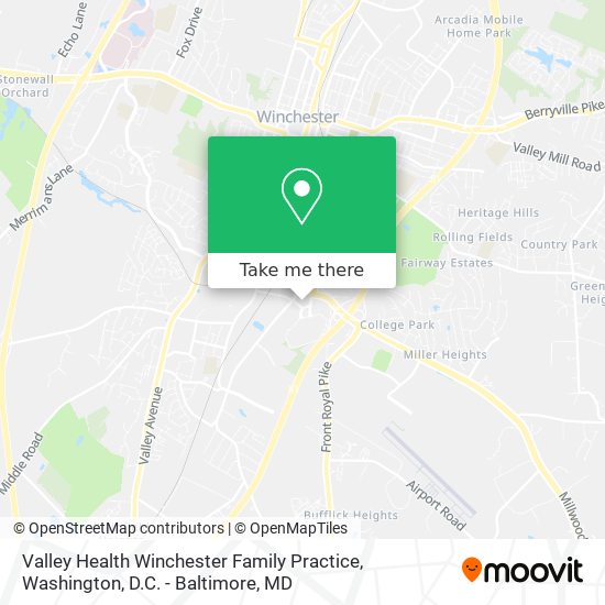 Valley Health Winchester Family Practice map