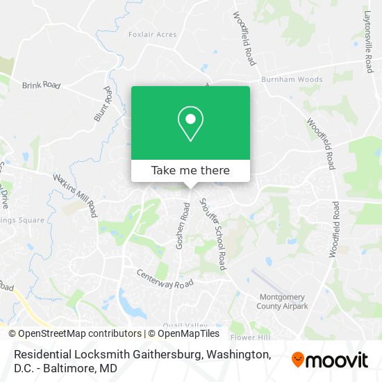 Mapa de Residential Locksmith Gaithersburg